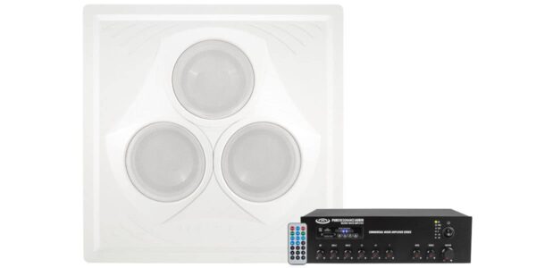 Pure Resonance Audio EDSS-VCA8MA30BT Classroom Sound System Featuring a Ceiling Tile Speaker & Bluetooth Mixer Amplifier - Pure Resonance Audio