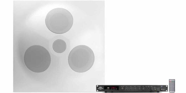 Pure Resonance Audio FTSS-SD5RMA120BT Premium Fitness Sound System Featuring a Ceiling Tile Speaker & Rack Mount Bluetooth Mixer Amplifier - Pure Resonance Audio
