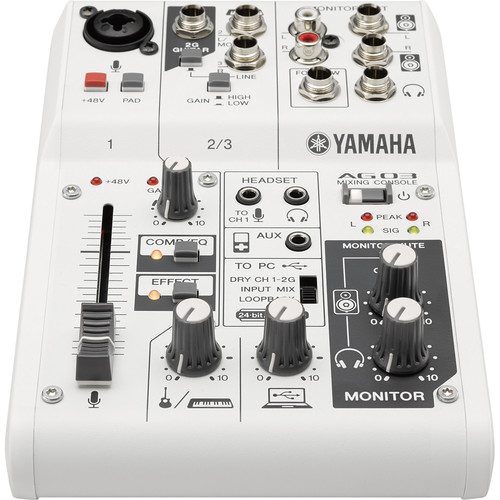 Yamaha AG03 3-Channel, Mixer/Usb Interface For Ios/Mac/Pc - Yamaha Commercial Audio Systems, Inc.