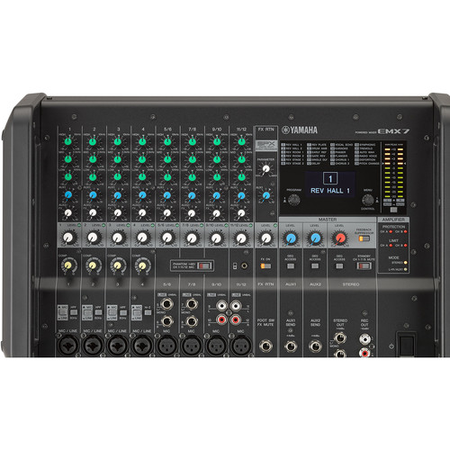 Yamaha EMX7 12 Input Powered Mixer with Dual 710 Watt Amp - Yamaha Commercial Audio Systems, Inc.