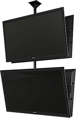 Crimson AV C2K55DV Dual back to back screen ceiling mounted monitor system with VESA mounting interface for 32" to 55"+ displays - Crimson AV
