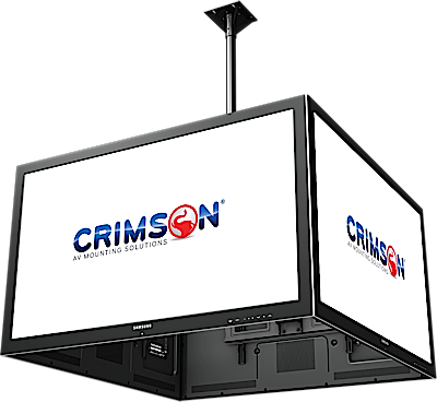 Crimson AV CQUAD63 Ceiling mounted Quad display system for 37" to 70" monitors, includes a Universal mounting interface - Crimson AV
