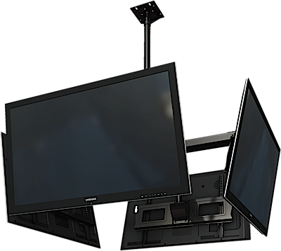 Crimson AV CQUAD63 Ceiling mounted Quad display system for 37" to 70" monitors, includes a Universal mounting interface - Crimson AV