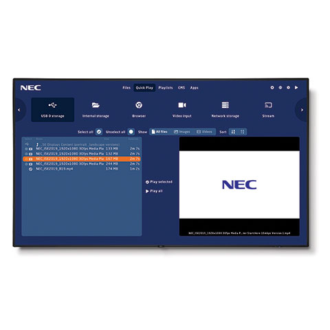 NEC V984Q-PC4 98" 4K UHD S-IPS LED SpectraView Engine Digital Signage Display with Built-In PC & Speakers - NEC