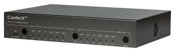 AVPro Edge AC-CXMF62-AUHD 6x2 Audio/Video Matrix Switcher with HDBaseT/HDMI/VGA/DisplayPort Input/Output Options -