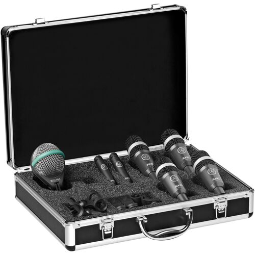 AKG Acoustics Drum Set Concert 1 Professional Drum Microphone Set, Includes D112 MkII Bass Drum, 2x C430 Overhead and 4x D40 Microphones - AKG