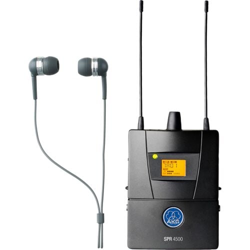 AKG Acoustics 3096H00280 SPR4500 IEM Bodypack Receiver with IP2 In-Ear Headphones, Band 7 500.1-530.5MHz, 35Hz-20MHz Audio Bandwidth, Stereo, Mono and Dual Mode - AKG