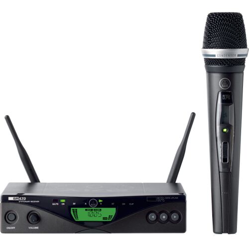 AKG Acoustics WMS470 Vocal Set C5 Wireless Microphone System, Includes SR470 Receiver, HT470/C5 Handheld Transmitter, Power Supply, Rack Mount Kit, Band7 500-530MHz - AKG