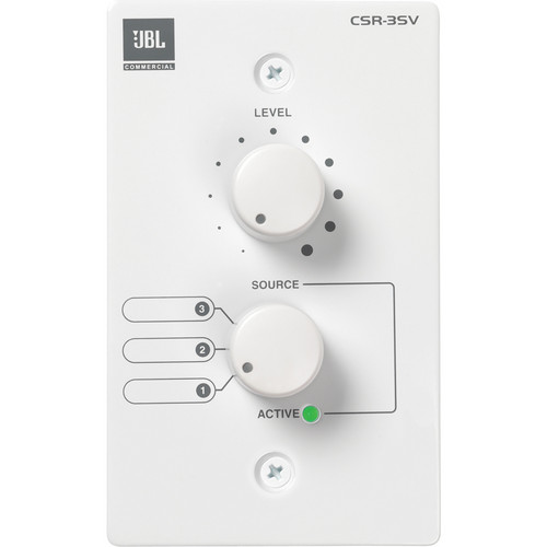 JBL JBLCSR3SVWHTV Wall-Mounted Remote Control for CSM Mixers (White) - JBL Professional