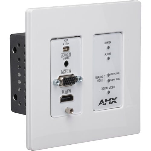 AMX FGN2315-WP-BL N2300 Srs 4K UHD Video Over IP Decor Style Wallplate Encoder w/KVM PoE -