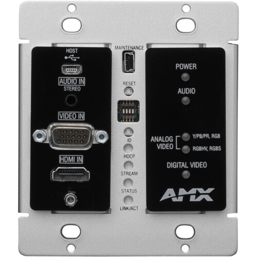 AMX FGN2315-WP-BL N2300 Srs 4K UHD Video Over IP Decor Style Wallplate Encoder w/KVM PoE -