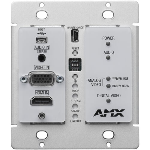 AMX FGN2315-WP-WH N2300 Srs 4K UHD Video Over IP Decor Style Wallplate Encoder w/KVM PoE - AMX