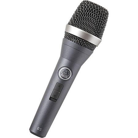AKG Acoustics D5 Supercardioid Handheld Dynamic Vocal Microphone with On/Off Switch, 70Hz-20kHz Frequency Response, =600 Ohms Impedance - AKG
