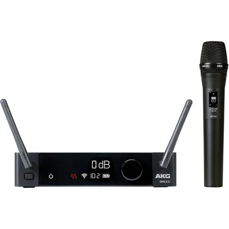 AKG Acoustics DMS300 8-Channel 2.4GHz Digital Wireless Microphone System, Includes HT300 Handheld Microphone and SR300 Stationary Receiver - AKG