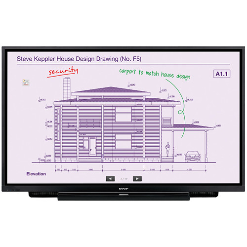 Sharp PN-L651H 65" Aquos Board 4K Ultra-HD Interactive Display System with 20-Point InGlassTM Multi-Touch Screen - Sharp Electronics Corp.