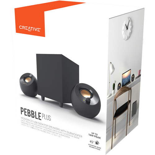 Creative Labs 51MF0480AA000 Pebble Plus 2.1-Channel Desktop Speakers with Subwoofer - Refurbished - Creative Labs