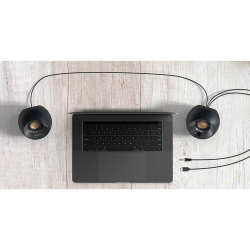 Creative Labs 51MF1695AA000 Pebble V2 USB Type-C Powered Desktop Speakers (Black) - Refurbished - Creative Labs