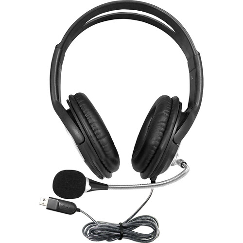 HamiltonBuhl Deluxe Headset - USB with Boom Goose Neck Microphone, Padded Headband Leatherette Ear Cushions - Hamilton Electronics Corp.