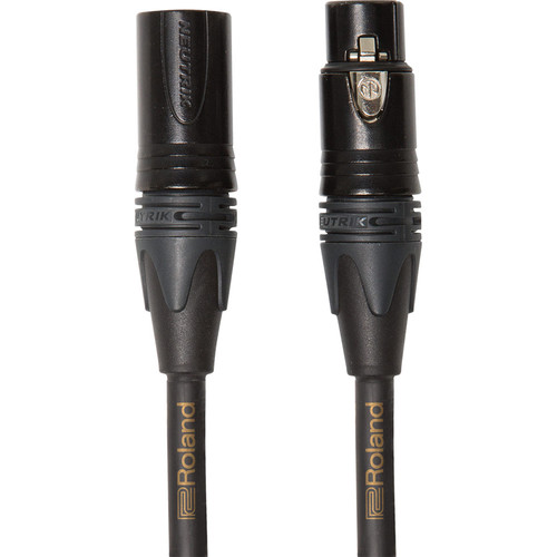 Roland Gold Series Neutrik XLR-M to XLR-F Balanced Microphone Cable (5') - Roland