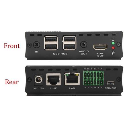 Hall Research EX-HDU-R-IP Audio, Integrated Control and IP Receiver for HDMI and USB Extension on CAT6 Cable - Hall Technologies