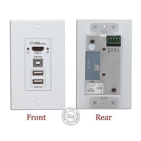 Hall Research EX-HDU-WP Decora Wall Plate Sender for HDMI and USB Extension on CAT6 Cable - Hall Technologies