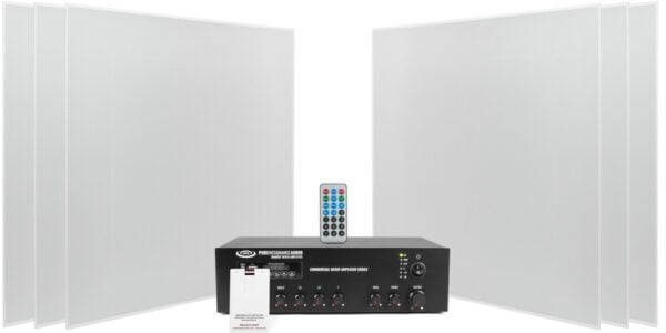 Pure Resonance Audio SMSS-6SP8MA60BTPRIVACYWHT Sound Masking System with 6 SP8 Ceiling Tile Speakers & Sound Masking Generator - Pure Resonance Audio