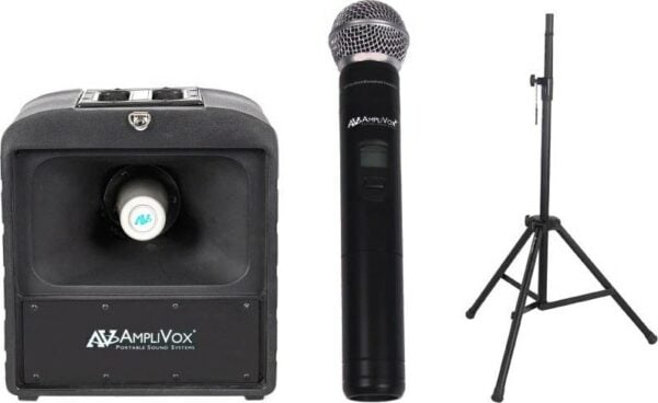 AmpliVox SW6822 Basic Wireless Mega Hailer Bundle with Handheld Microphone - AmpliVox Sound Systems