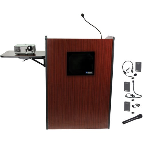 AmpliVox Sound Systems SW3235-MH Wireless Multimedia Presentation Podium (Mahogany) - AmpliVox Sound Systems