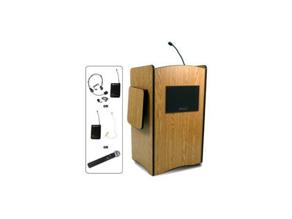 AmpliVox SW3230 Multimedia Computer Lectern with Wireless Sound System - AmpliVox Sound Systems