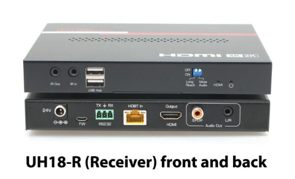 Hall Technologies UH18 4K Video and USB HDBaseT 2.0 Extender (Sender + Receiver) - Hall Technologies