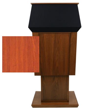 AmpliVox SN3040A Patriot Power Lift Solid Hardwood Adjustable Height Lectern without Sound System, Cherry - AmpliVox Sound Systems