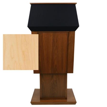 AmpliVox SN3040A Patriot Power Lift Solid Hardwood Adjustable Height Lectern without Sound System, Maple - AmpliVox Sound Systems