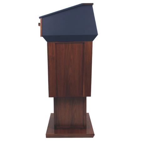 AmpliVox SN3040A Patriot Power Lift Solid Hardwood Adjustable Height Lectern without Sound System, Walnut - AmpliVox Sound Systems