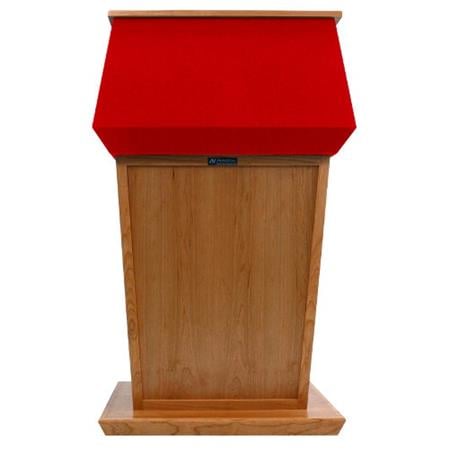 AmpliVox SN3045A Patriot Plus Power Lift Solid Hardwood Adjustable Height Lectern without Sound System, Natural Oak - AmpliVox Sound Systems