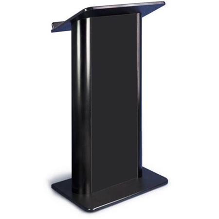 AmpliVox SN3097 Contemporary Flat Panel Lectern without Sound System, Black - AmpliVox Sound Systems