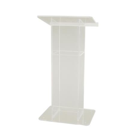 AmpliVox SN3540 Acrylic "H" Style Lectern with Shelf, Frosted -