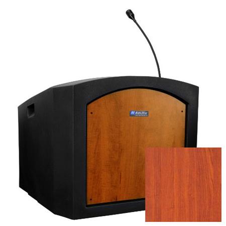 AmpliVox Pinnacle Table Top Lectern with Sound, Cherry - AmpliVox Sound Systems