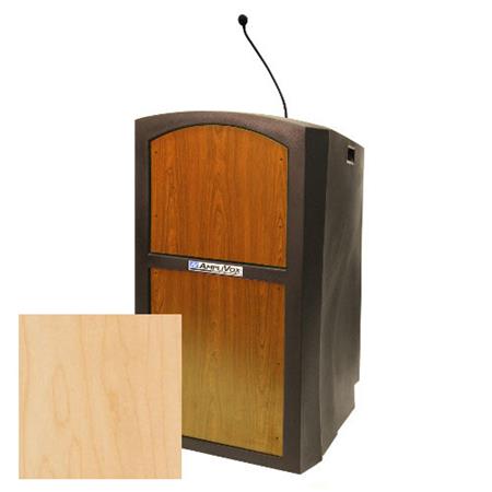 AmpliVox Sound Systems Pinnacle Multimedia Lectern with Mic (Maple) -