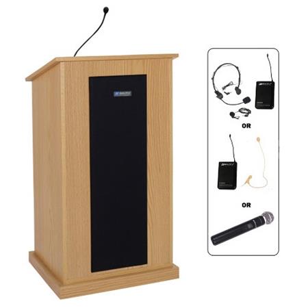AmpliVox SW450 Wireless Presidential Plus Lectern, Oak - AmpliVox Sound Systems