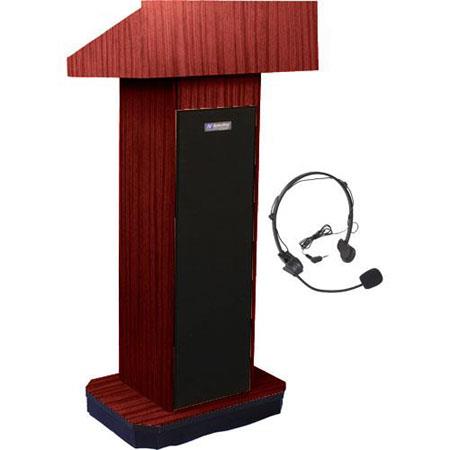 AmpliVox SW505 Wireless Executive Sound Column Lectern, Mahogany - AmpliVox Sound Systems
