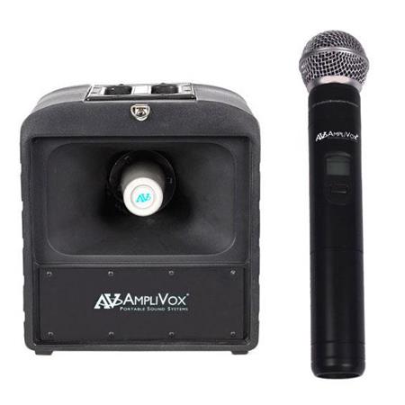 AmpliVox SW685 Mega Hailer PA System with Wireless Handheld Microphone - AmpliVox Sound Systems