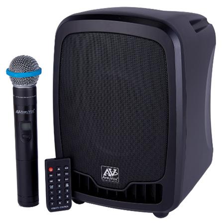 AmpliVox SW725 Wireless Portable Media Player PA System, Includes Wireless Handheld Microphone, Cardioid Wired Handheld Microphone and Remote Control -