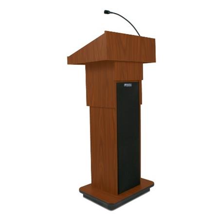 AmpliVox W505A Executive Adjustable Column Lectern without Sound System, Black - AmpliVox Sound Systems