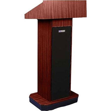 AmpliVox W505 Executive Column Lectern without Sound, Mahogany - AmpliVox Sound Systems