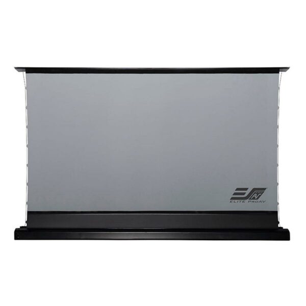 Elite Screens FTE100H2-DST Kestrel Tab-Tension Series DarkStar 100" 16:9 4K Ultra HD Motorized Projector Screen, Black/Silver - Elite Screens Inc.