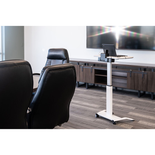 Luxor Pneumatic Height-Adjustable Lectern with KwikBoost EdgePower Charging Station - Luxor