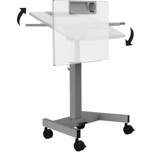 Luxor 28 x 21" Pneumatic Adjustable Height Flip Top Student Desk/Nesting Desk (Gray) - Luxor
