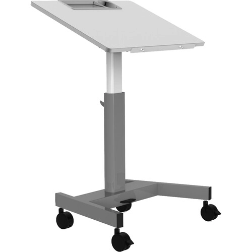 Luxor 28 x 21" Pneumatic Adjustable Height Flip Top Student Desk/Nesting Desk (Gray) - Luxor
