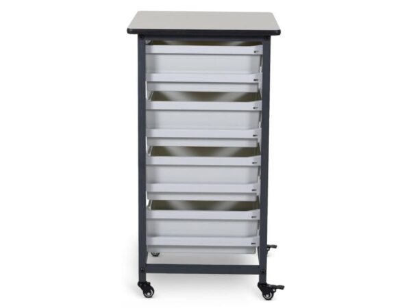 Luxor MBS-SR-4L-CL - Mobile Bin Storage Unit - Single Row with Large Clear Bins - Luxor