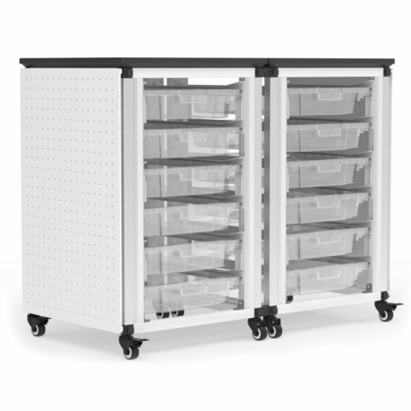 Luxor Modular Classroom Storage Cabinet - 2 side-by-side modules with 12 small bins - Luxor